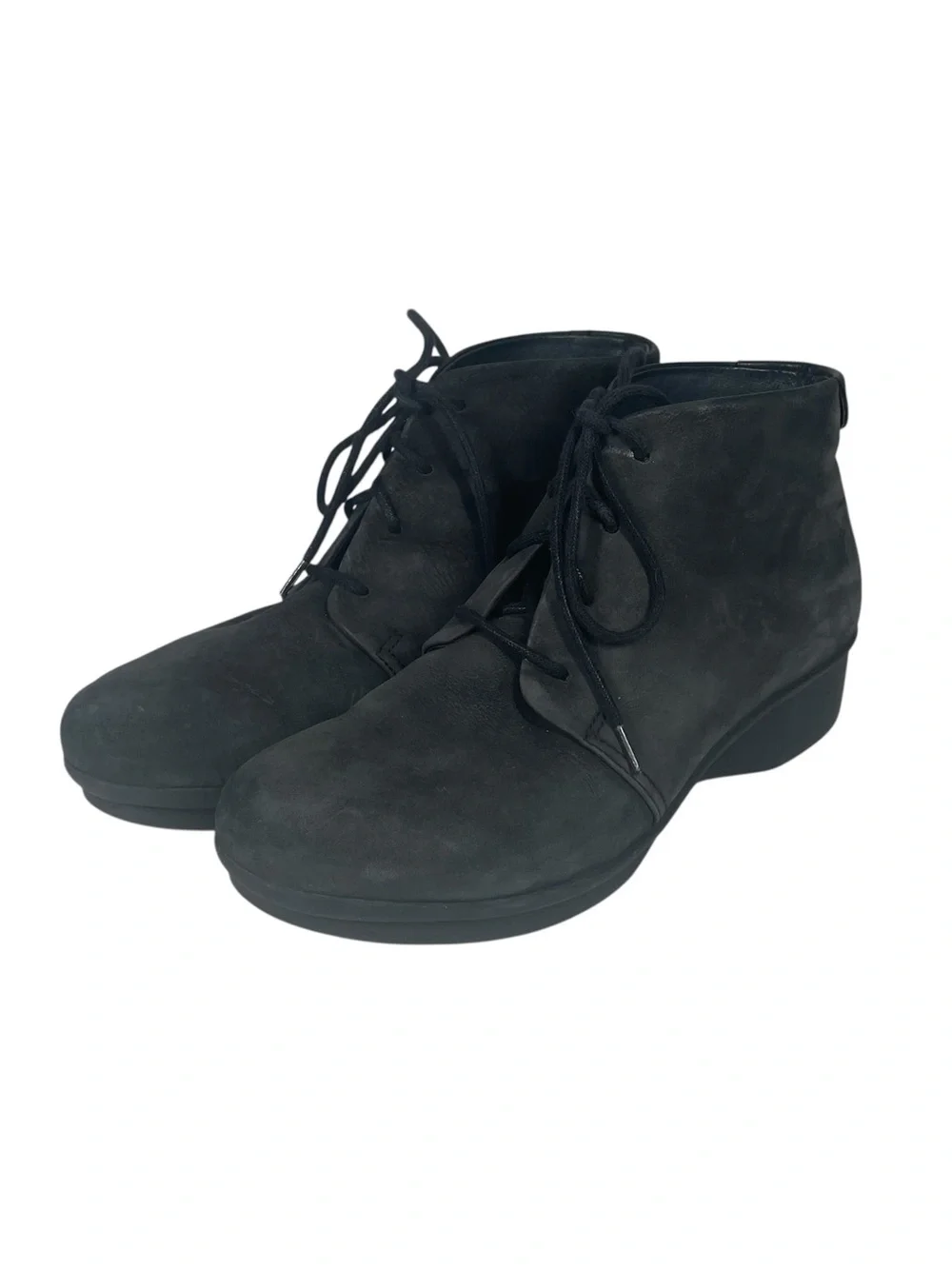 Dansko Lucille Ankle Chukka Boots Size 39 9 Black Nubuck Leather Booties